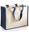 W422 Westford Mill Printers Jute Classic Shopper Navy colour image